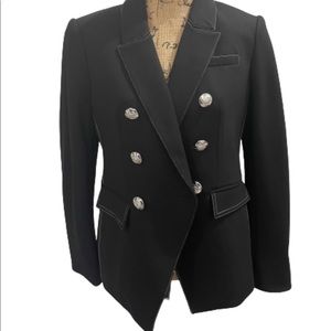 Tahari black jacket with white stitch NWT